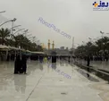 عکسی زیبا از بارش باران در بین‌الحرمین کربلا
