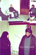 عكس منتشر نشده از ديدار سيد حسن نصرالله با دختر شهيد نواب صفوی