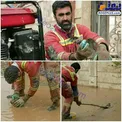 نجات یک پرنده از گل و لای سیل+عکس