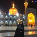 حضور خانم بازيگر در حرم رضوى، در شب يلدا +عکس