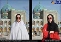 مقایسه تصاویردختران جوان قبل و بعد از استفاده از چادر درامام زاده صالح