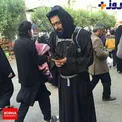 عکس/ پوشش جالب نوه امام خمینی (ره) در راهپیمایی اربعین