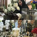 خانم بازيگر مشغول چیدن سفره عقد خواهرش