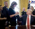 دیدار صمیمانه ترامپ با خانم خلبان هواپیمای نجات یافته از سقوط+عکس
