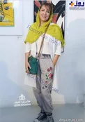 شلوار گل گلی و عجیب خانم بازیگر در نمایشگاه+عکس