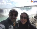خوشگذرانی محسن تنابنده و همسرش کنار آبشار نیگارا+عکس