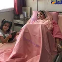 خانم بازیگر روی تخت بیمارستان/عکس