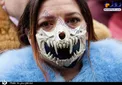 ماسک عجیب و ترسناک یک زن+عکس