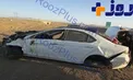 راننده خودرو چینی در آتش سوخت+عکس