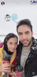 کیمیا علیزاده و همسرش در برف+عکس