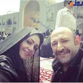 سلفی بامزه آقای بازیگر و همسرش در حرم امام رضا