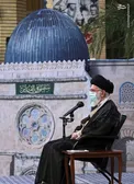 عکس/ گنبد مسجدالاقصی در پس زمینه دیدار رهبر انقلاب