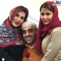 ژست عجیب و جالب آقای بازیگر به همراه همسر و مادرش+عکس