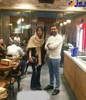 تیپ متفاوت زن و شوهر بازیگر در یک کافه+ عکس