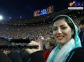 بازیگر زن ایرانی در میان تماشاچیان الکلاسیکو+عکس