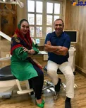 تیپ متفاوت خانم بازیگر کنار دکتر دندانپزشکش+عکس