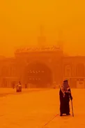 عكس/ کربلا غرق در گرد و غبار