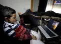 دانش‌آموز سوریه‌ای در کلاس درس مجازی+عکس