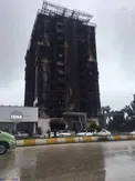 عکس/ برج چالوس پس از آتش‌سوزی کامل