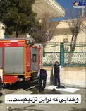 نماز اول وقت یک آتش نشان+عکس