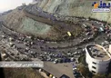 عکس هوایی از محل واژگونی اتوبوس در دانشگاه علوم و تحقیقات
