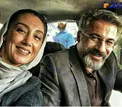 سلفی زیبای هدیه تهرانی و بازیگر مرد کشورمان در ماشین!