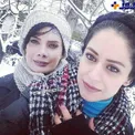 برف بازی خانم بازیگر مشهور و دختر جوانش + عکس