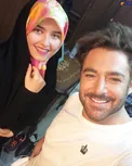سلفي ياسمن اشراقي دختر نوه امام خميني با محمد رضا گلزار