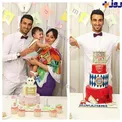 جشن تولد فوتبالیست مشهور کنار همسر و فرزندش+عکس