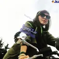 خانم بازیگر معروف، مشغول موتورسوارى! +عکس