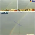 رنگین کمان در آسمان هم اکنون تهران + عکس