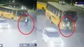 لحظه تصادف اتوبوس با مأمور پلیس رانندگی! +عکس