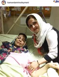 گوهر خير انديش روی تخت بيمارستان +عكس
