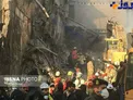 نقطه ای که از آنجا پیکر آتش نشانان شهید پیدا شد+ عکس