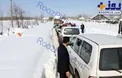 گرفتار شدن ده ها خودرو در استان مرکزی بر اثر بارش برف + عکس