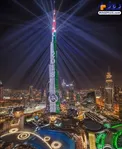 نورپردازی بی‌نظیر بلندترین برج جهان! +عکس