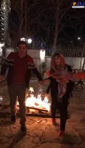 عکس چهارشنبه سوری بازیگر زن معروف و همسرش