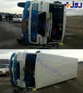 عکسی از تصادف مرگبار مینی‌بوس کارگران معدن آباده