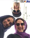 بازیگر زن در کنار دو فرزندش/عکس
