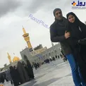 زن و شوهر بازیگر با تیپی متفاوت در حرم امام رضا+عکس