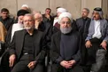 عکس/ علی لاریجانی و حسن روحانی در مراسم بزرگداشت شهید رئیسی و همراهانش