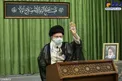 کتیبه نصب شده در ارتباط تصویری رهبر انقلاب با نمایندگان +عکس