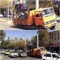 فرو رفتن خاور در چهار راه عدل قزوین +عکس