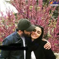 بوسه همسر بازیگر زن تلویزیون بر صورتش+عکس