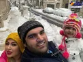 برف بازی قوی ترین مرد ایران و همسرش+عکس