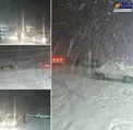 عکس/ بارش برف شدید در محور هراز