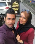 سلفی فوتبالیست مشهور و همسر مدلش در خیابان+عکس