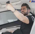 سلفی جالب و دیده شده نشده رضا گلزار در خودروی لوکسش