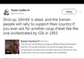 پائولو کوئلیو نویسنده معروف خطاب به «رضا پهلوی»: خفه شو!