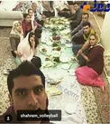 غذاخوری والیبالیست معروف و خانواده!